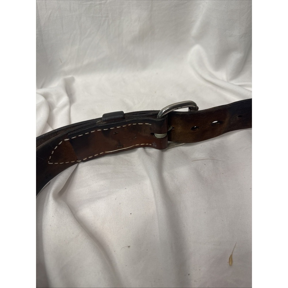Vintage Bashlin 628 -38 Leather Brown Work Belt Sturdy Rustic Industrial Lineman - Picture 5 of 5